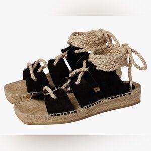 Freda Salvador Women's Lucy Espadrille Ankle Tie Sandals Size 9 with Box